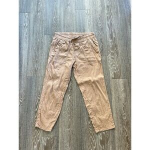 Kut From The Kloth Linen Blend Rosalie Pants Terracotta Brown Coastal Minimalist
